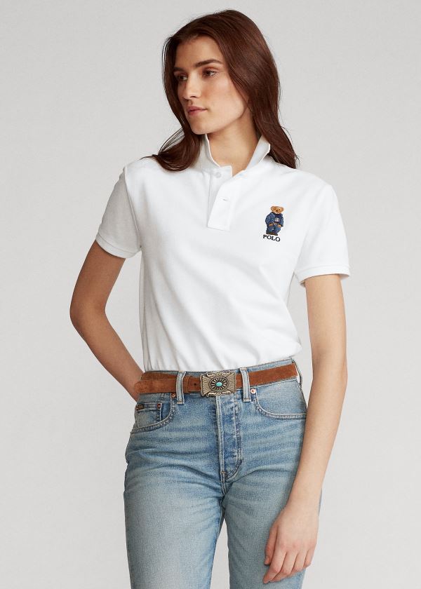 Women's Polo Ralph Lauren Classic Fit Bear Polo Shirts | 137965XTG